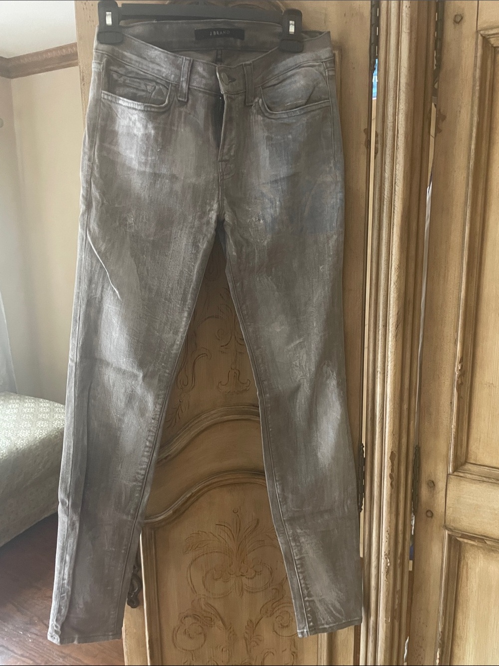 J Brand Women’s Gray Painted-Effect Jeans